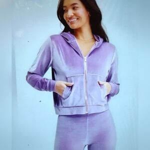 NWT Lilac Zip Hoodie & Leggings Emma Velour 2pc Set By Fabletics S